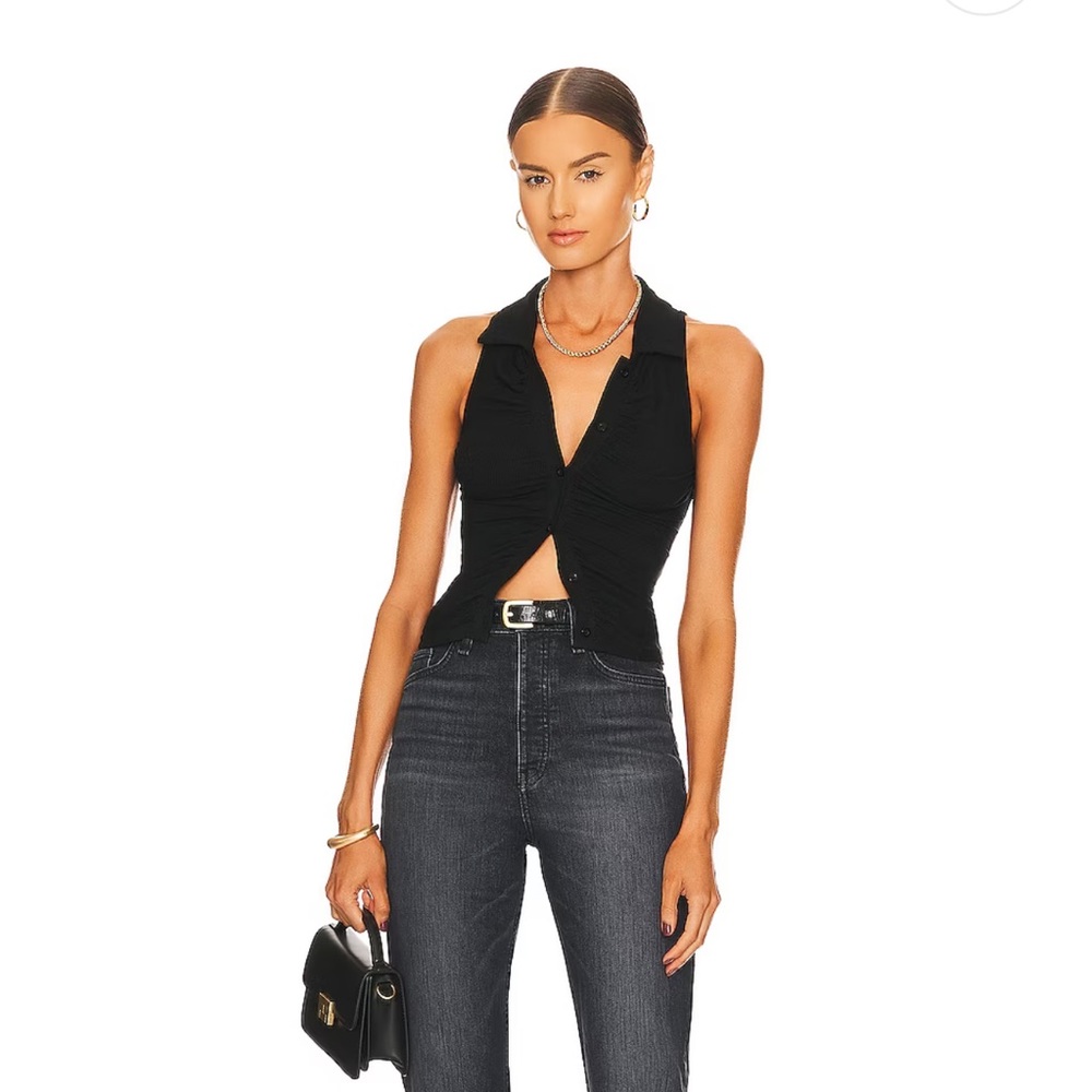 Superdown Rina Ruched Top in Black - Picture 4 of 8